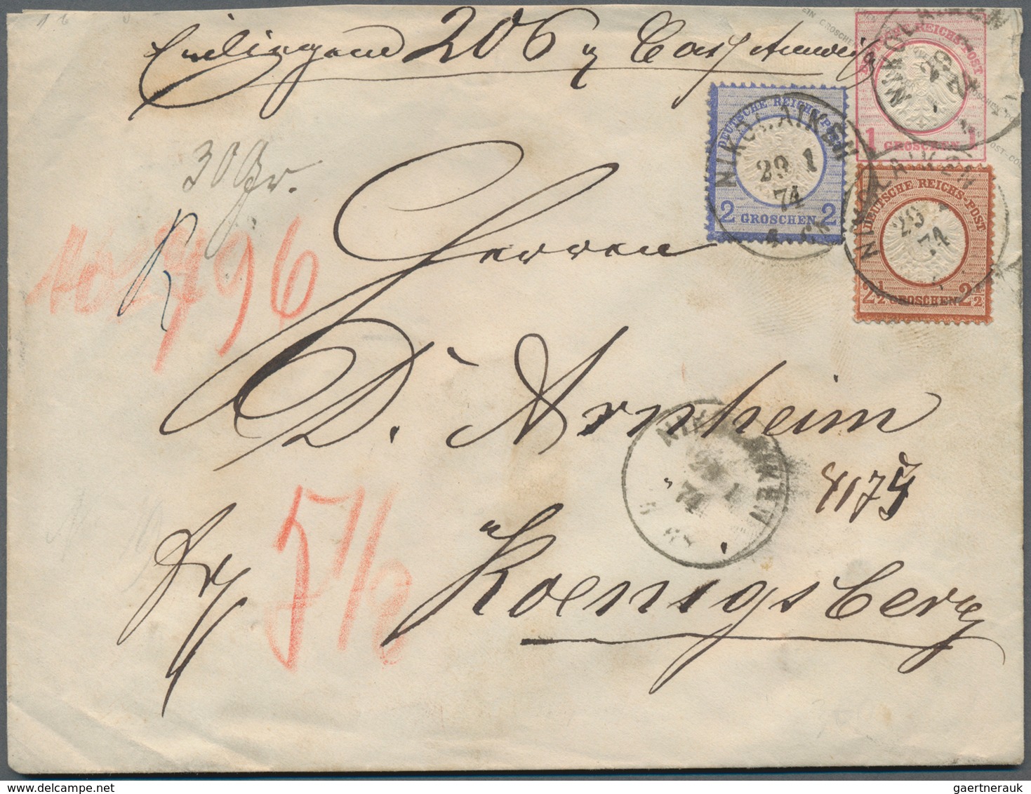 Deutsches Reich - Ganzsachen: 1872, Großer Schild Großformat-GA-Umschlag 1 Gr. Mit 2 Gr. Und 2½ Gr. - Other & Unclassified