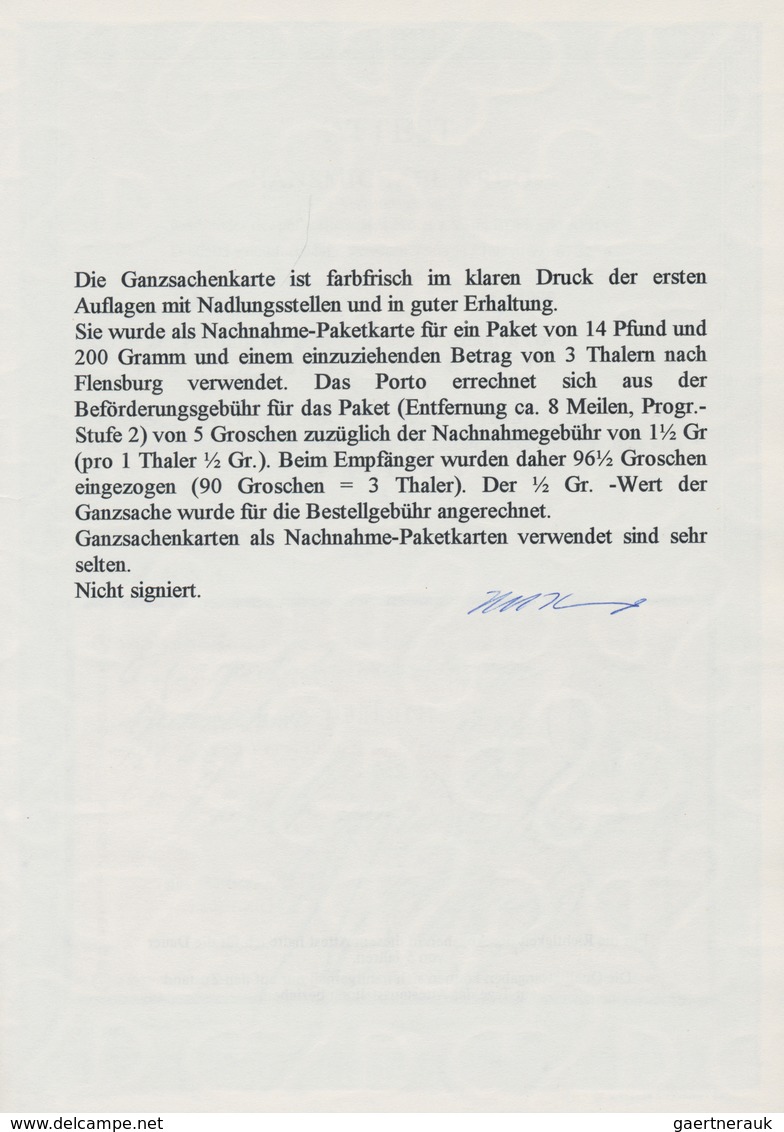 Deutsches Reich - Ganzsachen: 1873, GA-Karte ½ Gr Verwendet Als NACHNAHME-PAKETKARTE Mit K2 "GARDING - Autres & Non Classés