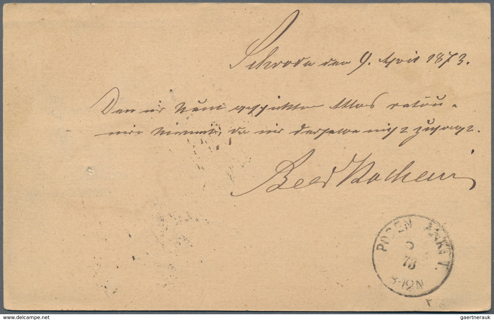 Deutsches Reich - Ganzsachen: 1873, GA-Karte ½ Gr Mit Großer Schild ½ Gr. Und 1 Gr. Verwendet Als PA - Autres & Non Classés