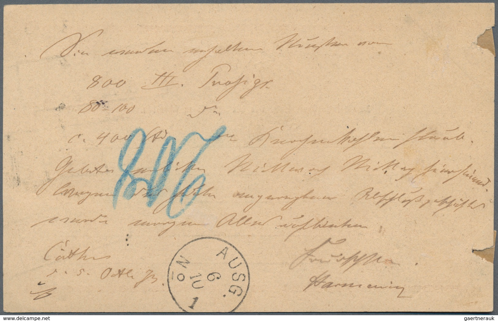 Deutsches Reich - Ganzsachen: 1873, GA-Karte ½ Gr Mit Großer Schild ½ Gr. Und 1 Gr. Verwendet Als PA - Autres & Non Classés