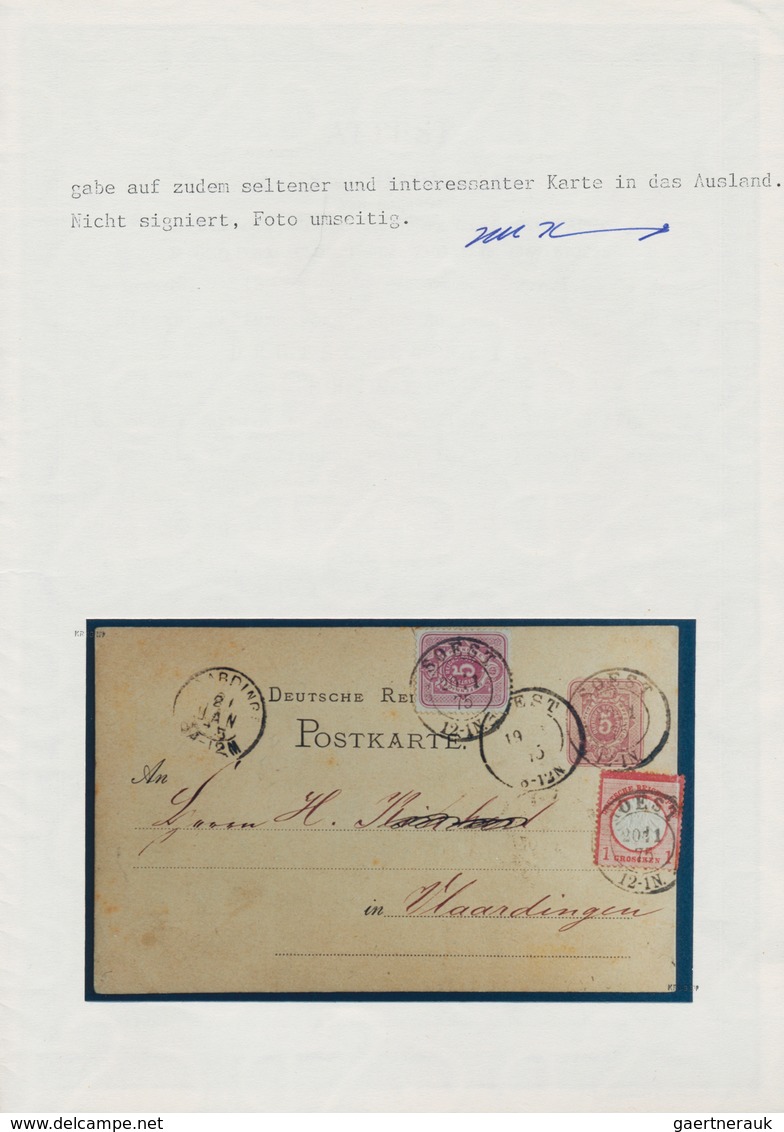 Deutsches Reich - Ganzsachen: 1875, GA-Karte 5 Pfennige Mit Währungs-MiF Großer Schild 1 Gr Und 5 Pf - Andere & Zonder Classificatie