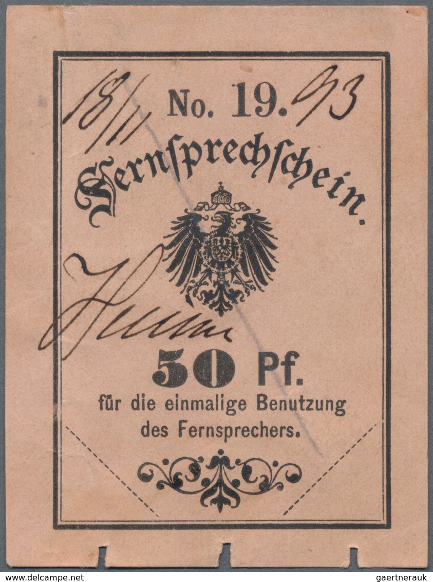 Deutsches Reich - Ganzsachen: 1889, Zwei Fernsprechscheine 50 Pf. Schwarz Auf Rosa, No. 19 Und No. 4 - Andere & Zonder Classificatie