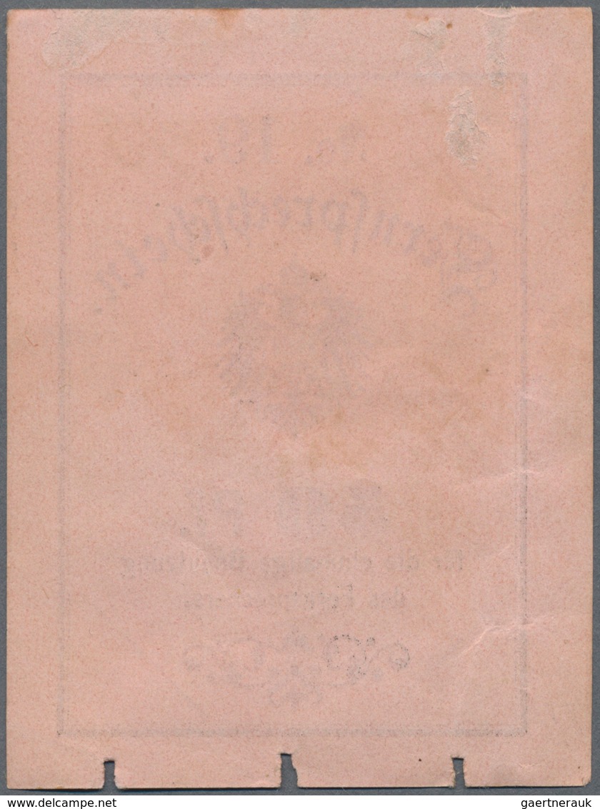 Deutsches Reich - Ganzsachen: 1889, Zwei Fernsprechscheine 50 Pf. Schwarz Auf Rosa, No. 19 Und No. 4 - Andere & Zonder Classificatie