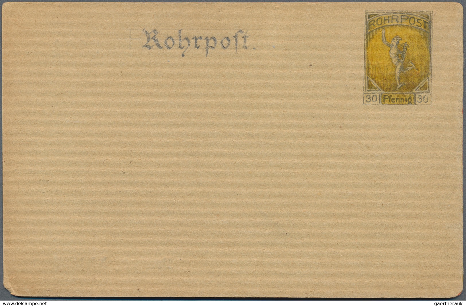 Deutsches Reich - Ganzsachen: 1900 (ca). ESSAY Für Eine ROHRPOST-Karte Mit Wertstempel "30 Pf Hermes - Otros & Sin Clasificación