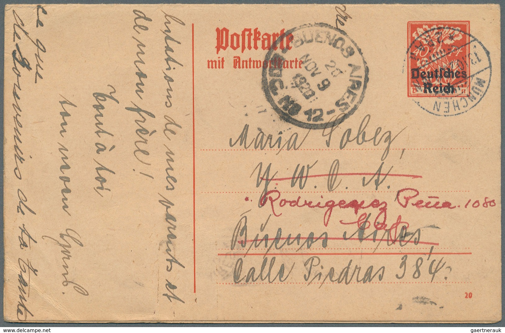 Deutsches Reich - Ganzsachen: 1920, Doppelkarte 40+40 Pf Bayern-Aufbrauch, Ohne Zfr Von "München 13. - Andere & Zonder Classificatie