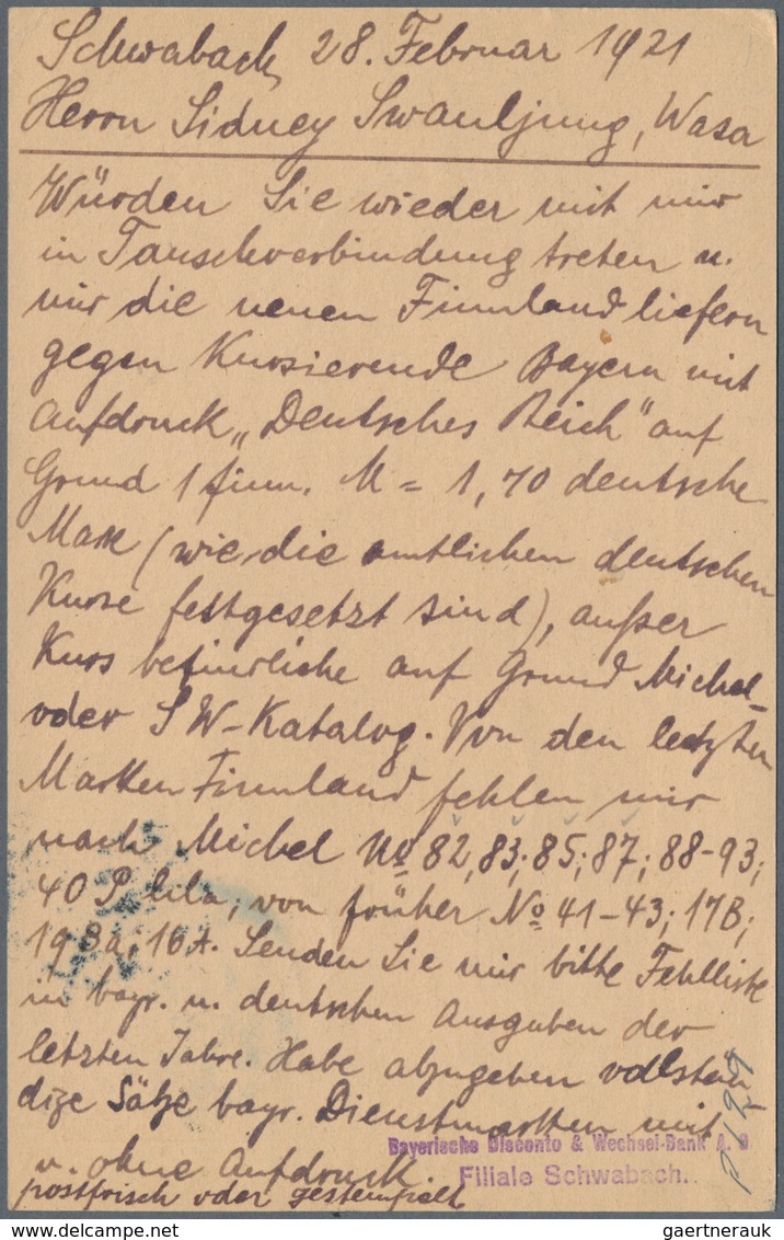 Deutsches Reich - Ganzsachen: 1921, Ganzsachenkarte 40 Pfg. Bayern-Abschied Ohne Jahreszahl Gebrauch - Andere & Zonder Classificatie