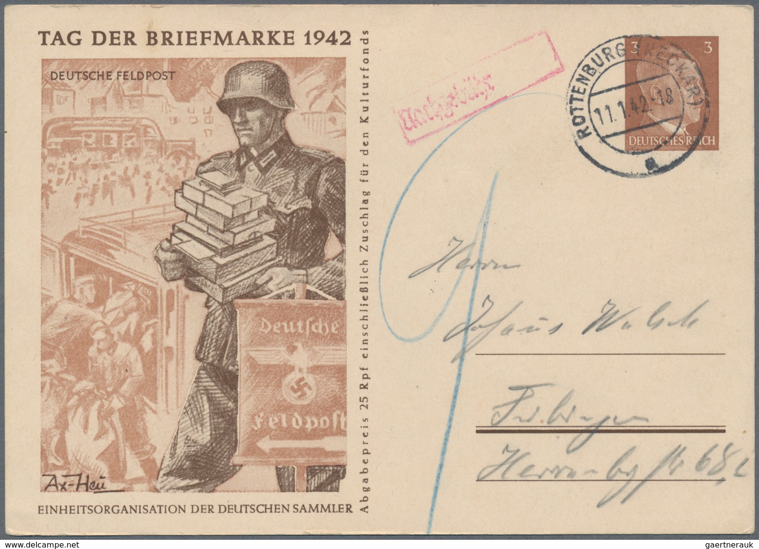 Deutsches Reich - Ganzsachen: 1942 Bildpostkarte Zum Tag Der Briefmarke Mit Abbildung Der Deutschen - Andere & Zonder Classificatie