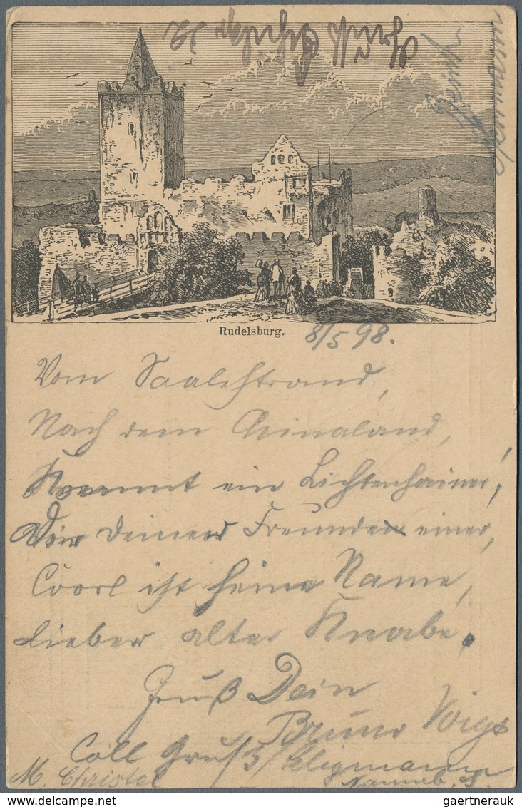 Deutsches Reich - Privatganzsachen: 1898 Privatganzsache Mit Ansicht Von Rudelsburg Nach Tsingtau üb - Autres & Non Classés