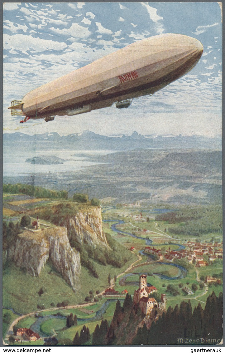 Deutsches Reich - Privatganzsachen: 1912, LZ 13 "HANSA", Luftschiffkarte Mit Eingedrucktem 5 Pfg. Ge - Andere & Zonder Classificatie