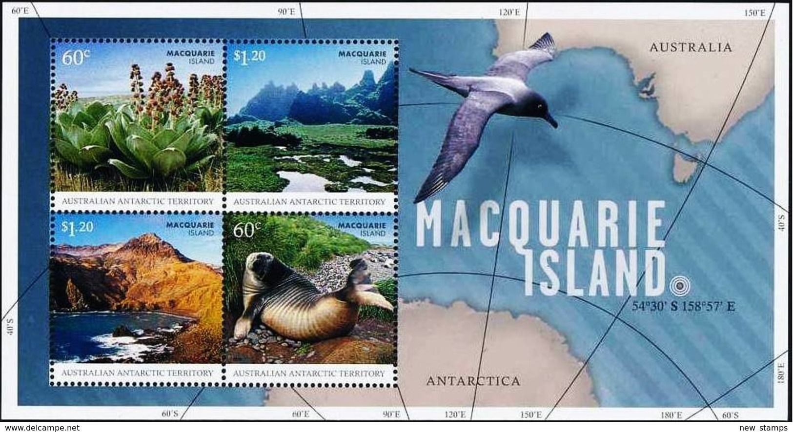 Australian Antarctic Territory 2010 Macquarie Island Bird Map  SS MNH - Other & Unclassified