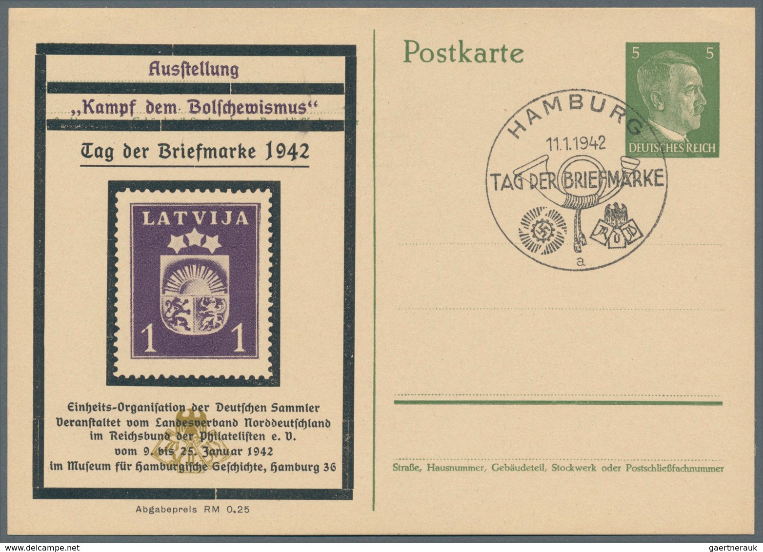 Deutsches Reich - Privatganzsachen: 1942, Kpl. Serie Von 10 Privat-Postkarten 5 Pf Hitler "Ausstellu - Other & Unclassified