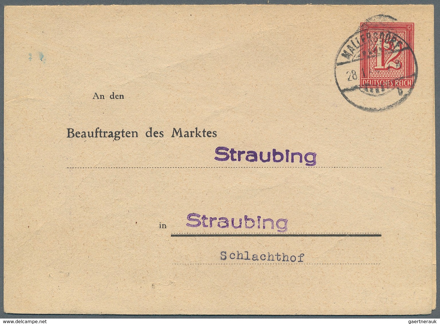 Deutsches Reich - Privatganzsachen: 1944, Privat-Klappkarte 12 Pf Ziffer/Guilloche "An Den Beauftrag - Sonstige & Ohne Zuordnung