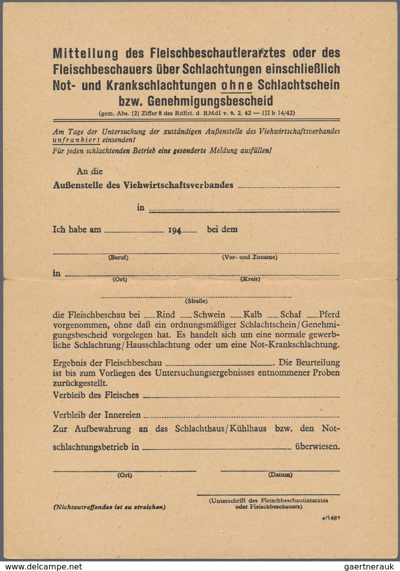 Deutsches Reich - Privatganzsachen: 1941 (ca.), Klappkarte 12 Pf Rot Wertziffer "An Den Sachbearbiet - Other & Unclassified