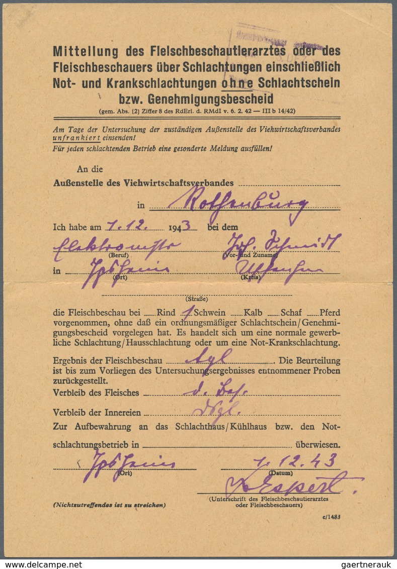 Deutsches Reich - Privatganzsachen: 1943, Privat-Klappkarte 12 Pf Ziffer/Guilloche "An Den Sachbearb - Sonstige & Ohne Zuordnung