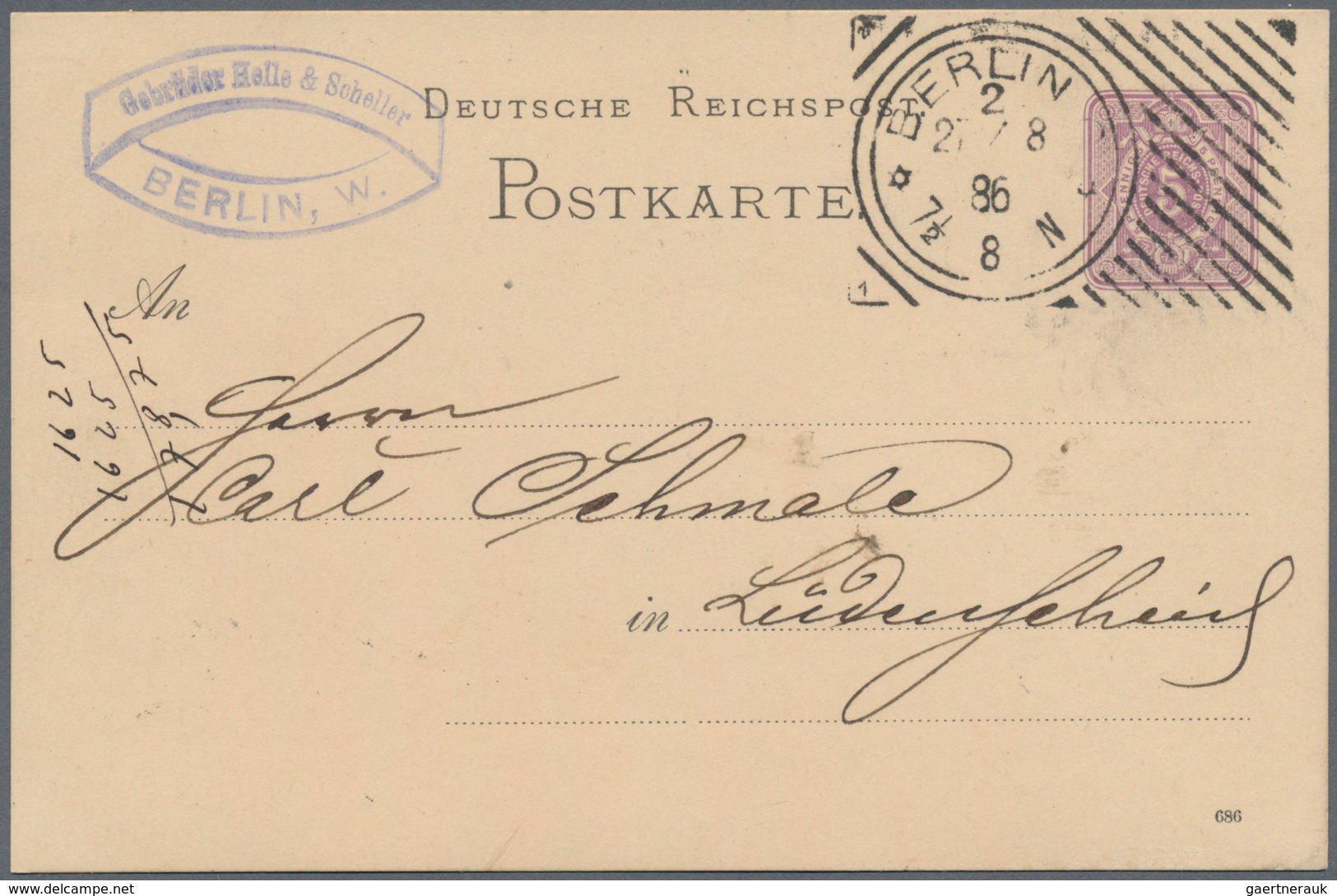 Deutsches Reich - Stempel: HOSTER-Maschinenstempel, 1885/1886, Lot Mit 7 Belegen, Dabei Hoster-Stemp - Machines à Affranchir (EMA)