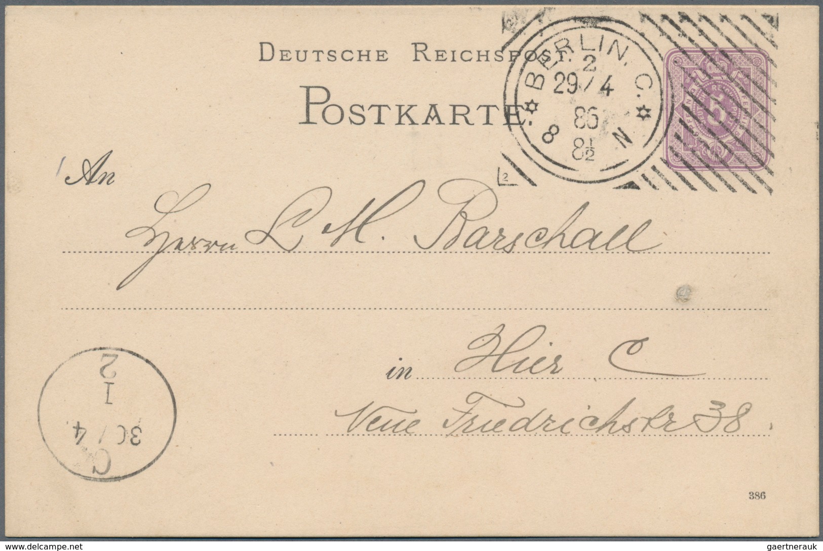 Deutsches Reich - Stempel: HOSTER-Maschinenstempel, 1885/1886, Lot mit 7 Belegen, dabei Hoster-Stemp