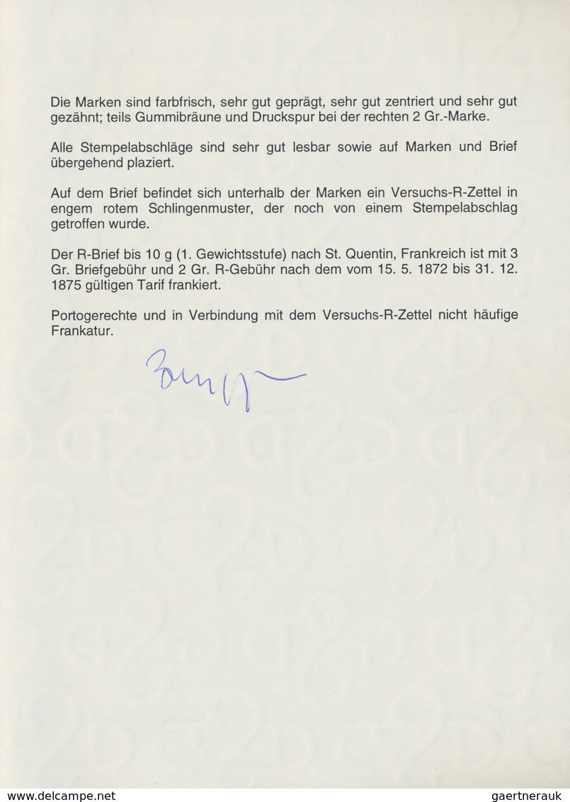 Deutsches Reich - Hufeisenstempel: HAGENAU I.ELS. 2 JULI 73 (Spal. Nr. 16) Auf Einschreiben Mit Selt - Franking Machines (EMA)