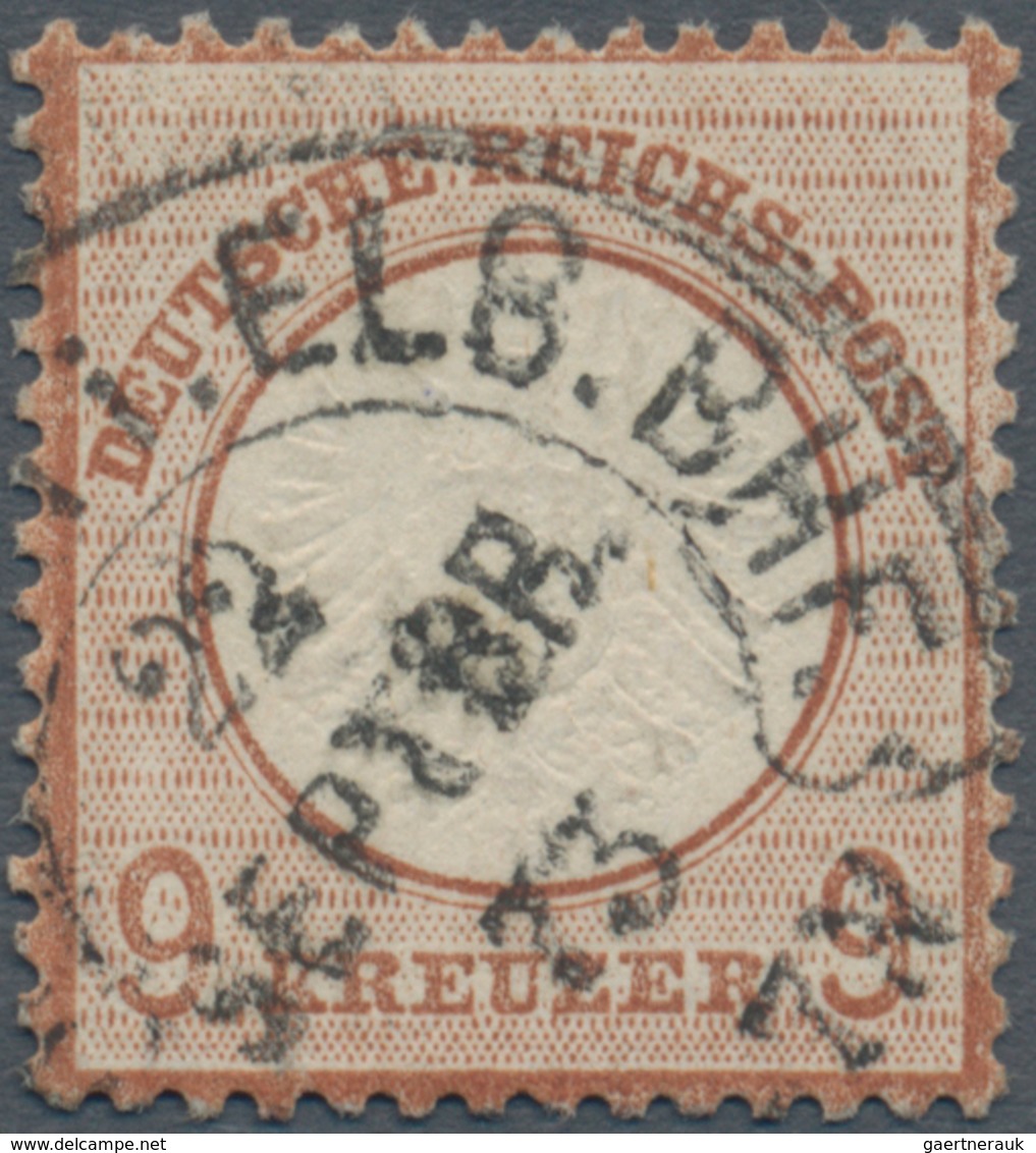 Deutsches Reich - Hufeisenstempel: 1872, Großer Schild 9 Kr. Orangebraun UNIKAT Mit Groschengebiet-H - Machines à Affranchir (EMA)
