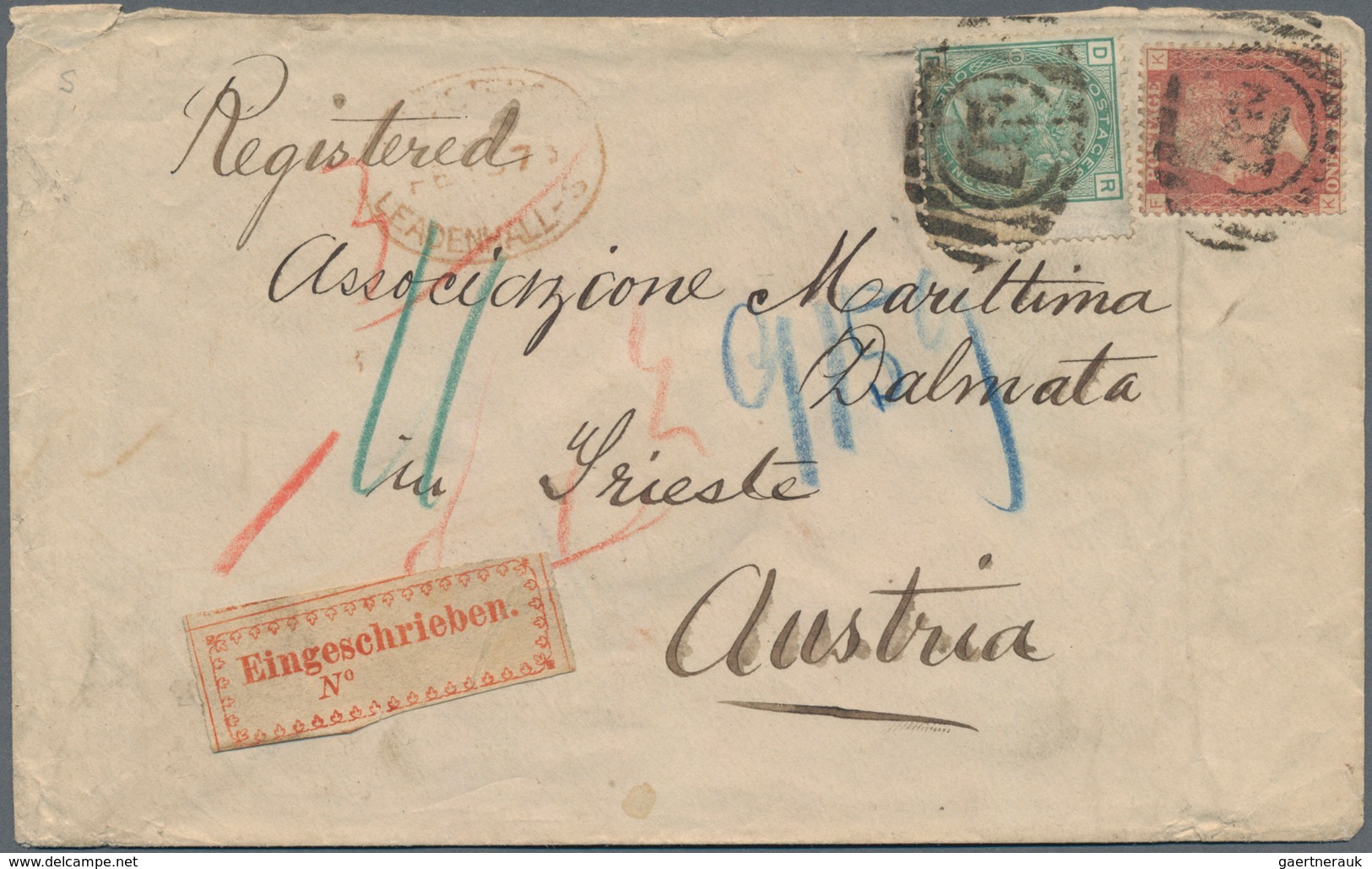 Deutsches Reich - Besonderheiten: 1875, Einschreiben Ab LEADENHALL, Großbritannien, Adressiert Nach - Autres & Non Classés