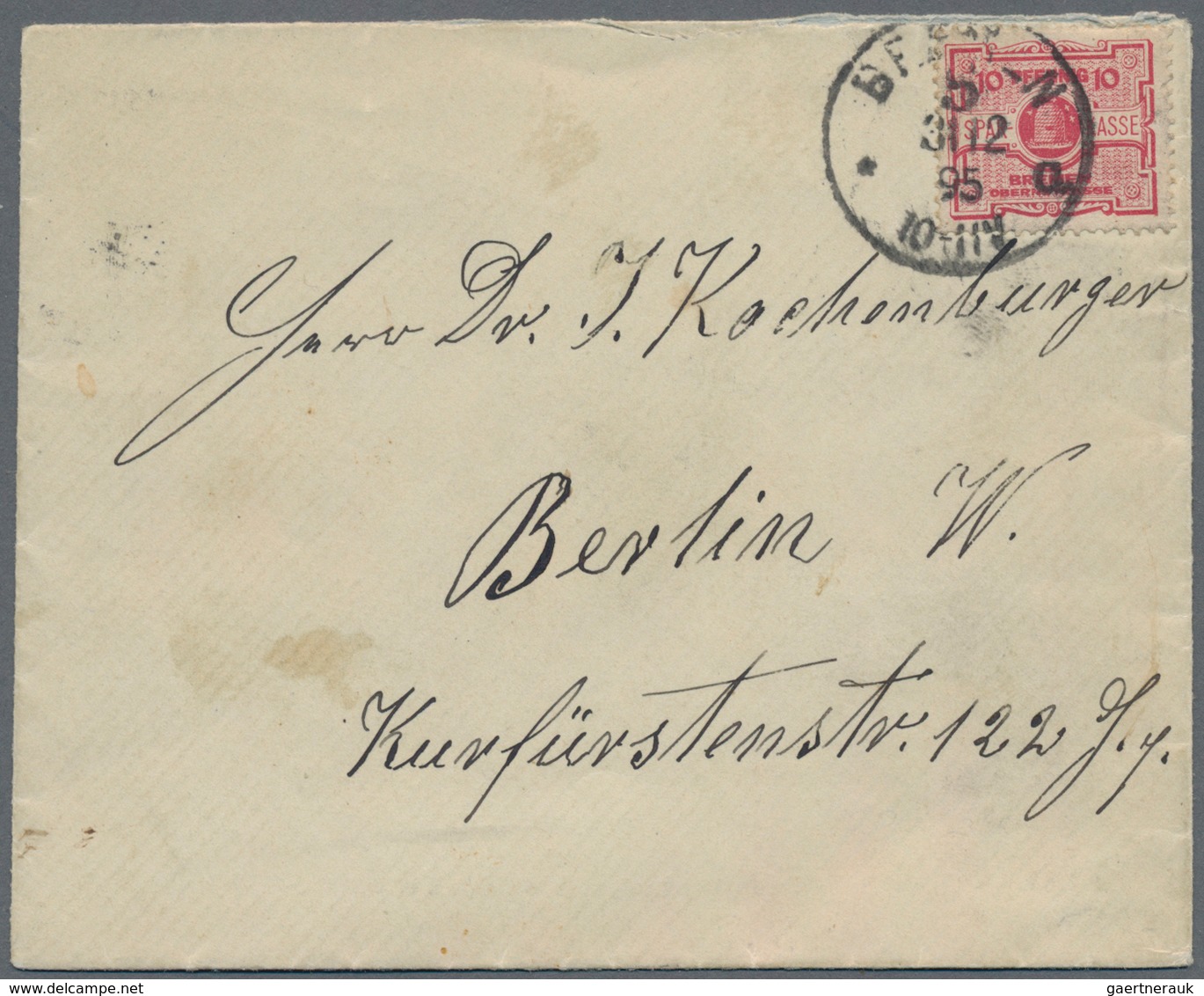 Deutsches Reich - Besonderheiten: 1895, 10 Pfennig Sparmarke Der Sparkasse Bremen, Obernstrasse, Mit - Sonstige & Ohne Zuordnung