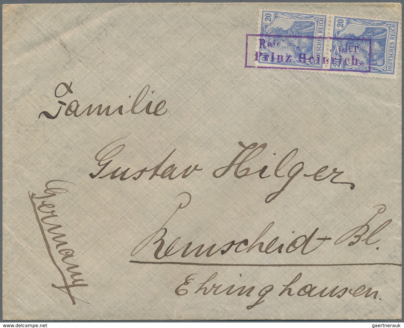 Deutsches Reich - Besonderheiten: 1903, Brief Der 2. Gewichtsstufe Mit Senkrechtem Paar 20 Pfg. Germ - Autres & Non Classés