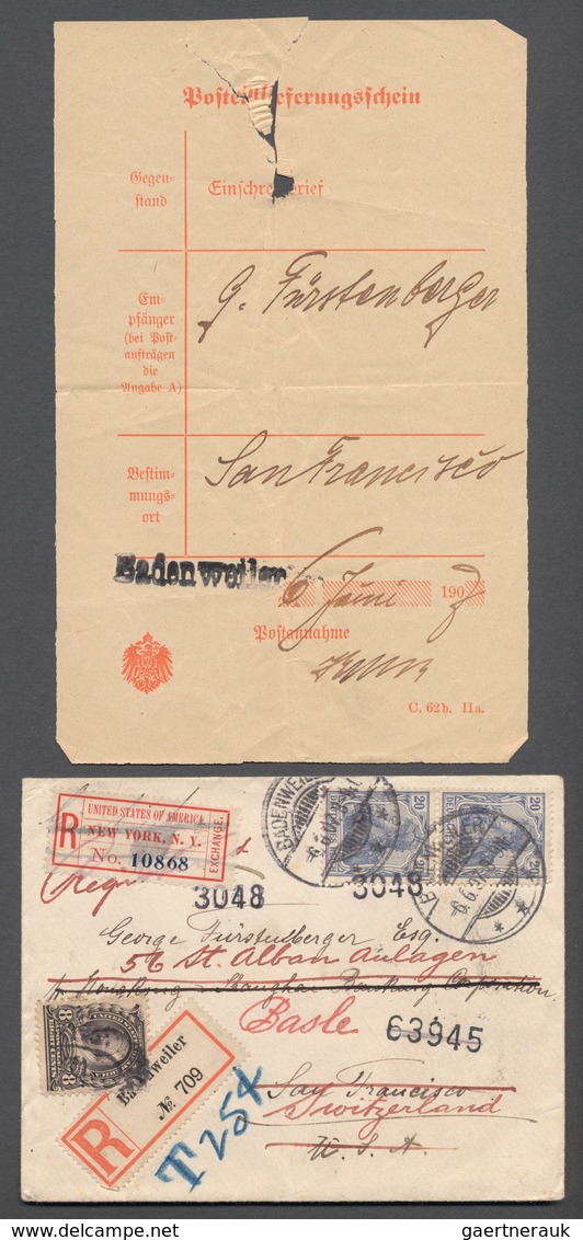 Deutsches Reich - Besonderheiten: 1907, 20 Pfg Germania Im Paar Auf Einschreiben-Brief Aus „BADENWEI - Sonstige & Ohne Zuordnung