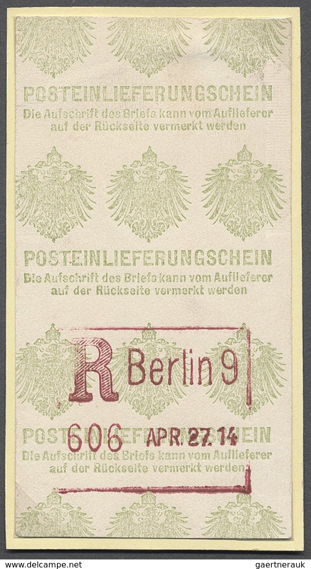 Deutsches Reich - Besonderheiten: 1914, Automaten-Einschreibe-Stempel "Berlin 9" Auf Automaten-Einli - Andere & Zonder Classificatie