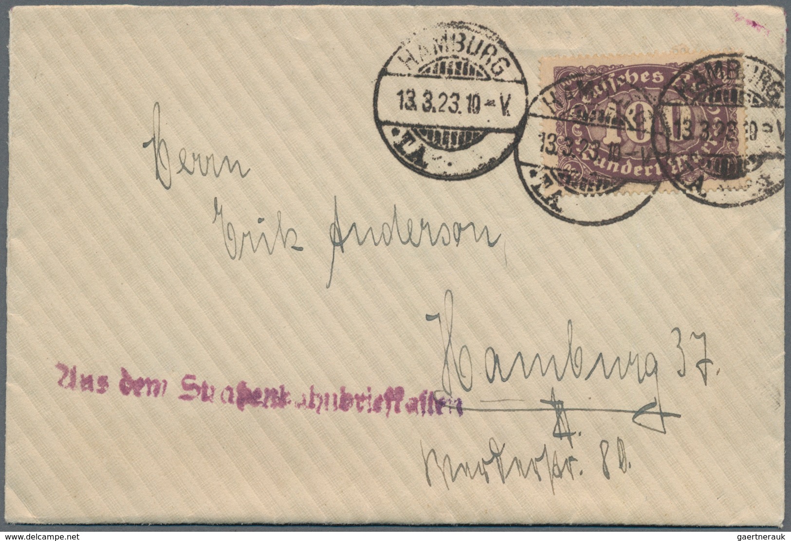 Deutsches Reich - Besonderheiten: 1923, 2 Belege "Aus Dem Straßenbahnbriefkasten". 1. Mit Nachporto - Andere & Zonder Classificatie