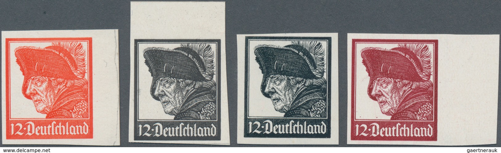 Deutsches Reich - Besonderheiten: 1928 (ca) Dr. Eckerlin Probedrucke "12 Pfg Deutschland" Mit Abbild - Sonstige & Ohne Zuordnung