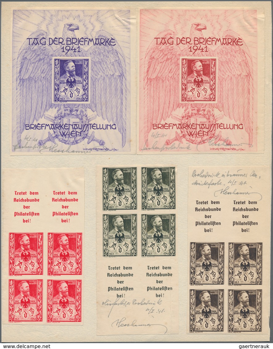 Deutsches Reich - Besonderheiten: 1941, Heinrich V. Stephan, Probedrucke Zum Tag Der Briefmarke Bzw. - Sonstige & Ohne Zuordnung