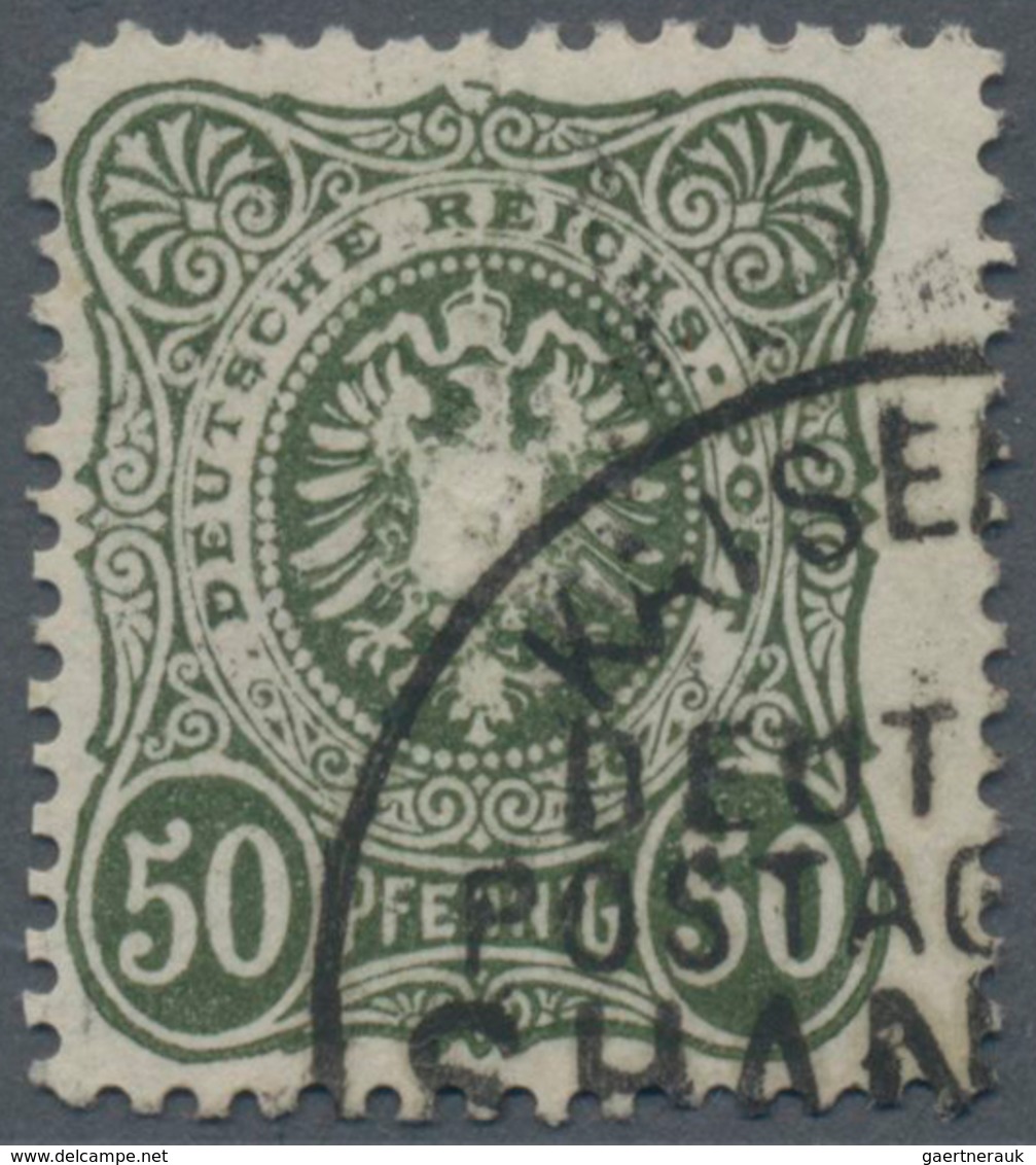 Deutsche Post In China - Vorläufer: 1886, 50 Pfg. Graugrün Mit Plattenfehler V "aufgebrochene Spitze - Chine (bureaux)