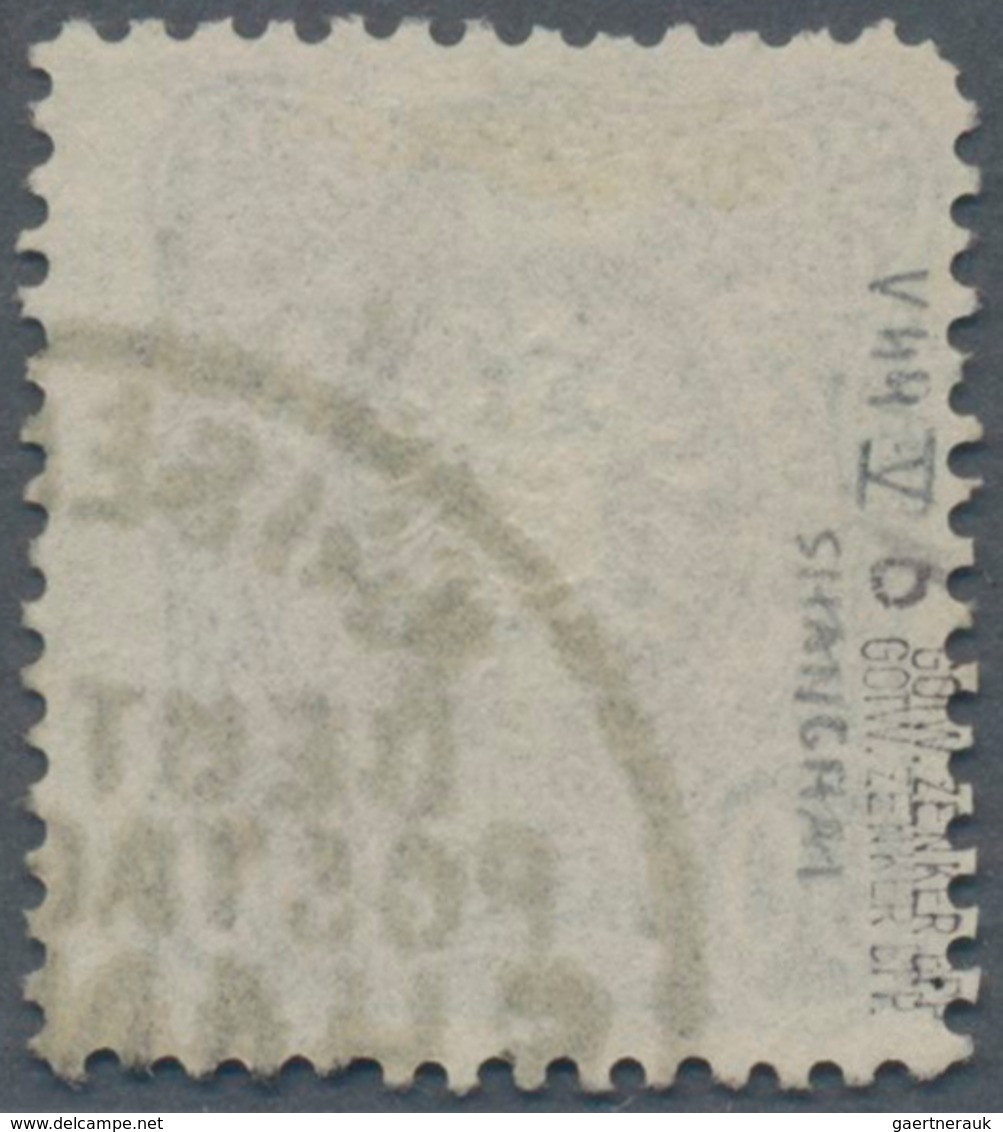 Deutsche Post In China - Vorläufer: 1886, 50 Pfg. Graugrün Mit Plattenfehler V "aufgebrochene Spitze - China (offices)