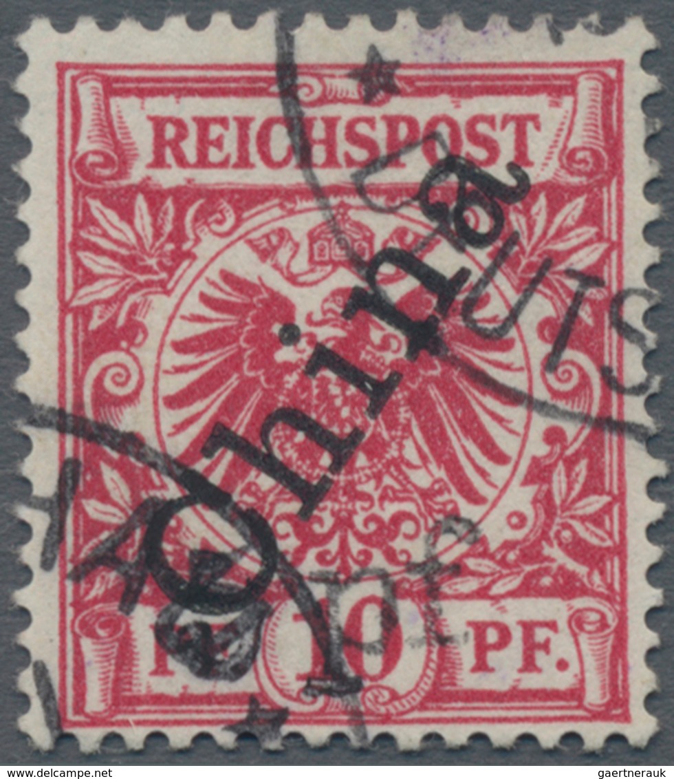 Deutsche Post In China: 1900, "5 Pf" Auf 10 Pfg. Mit Steilem Aufdruck, Farbfrisch, Gut Gezähnt Und T - Chine (bureaux)