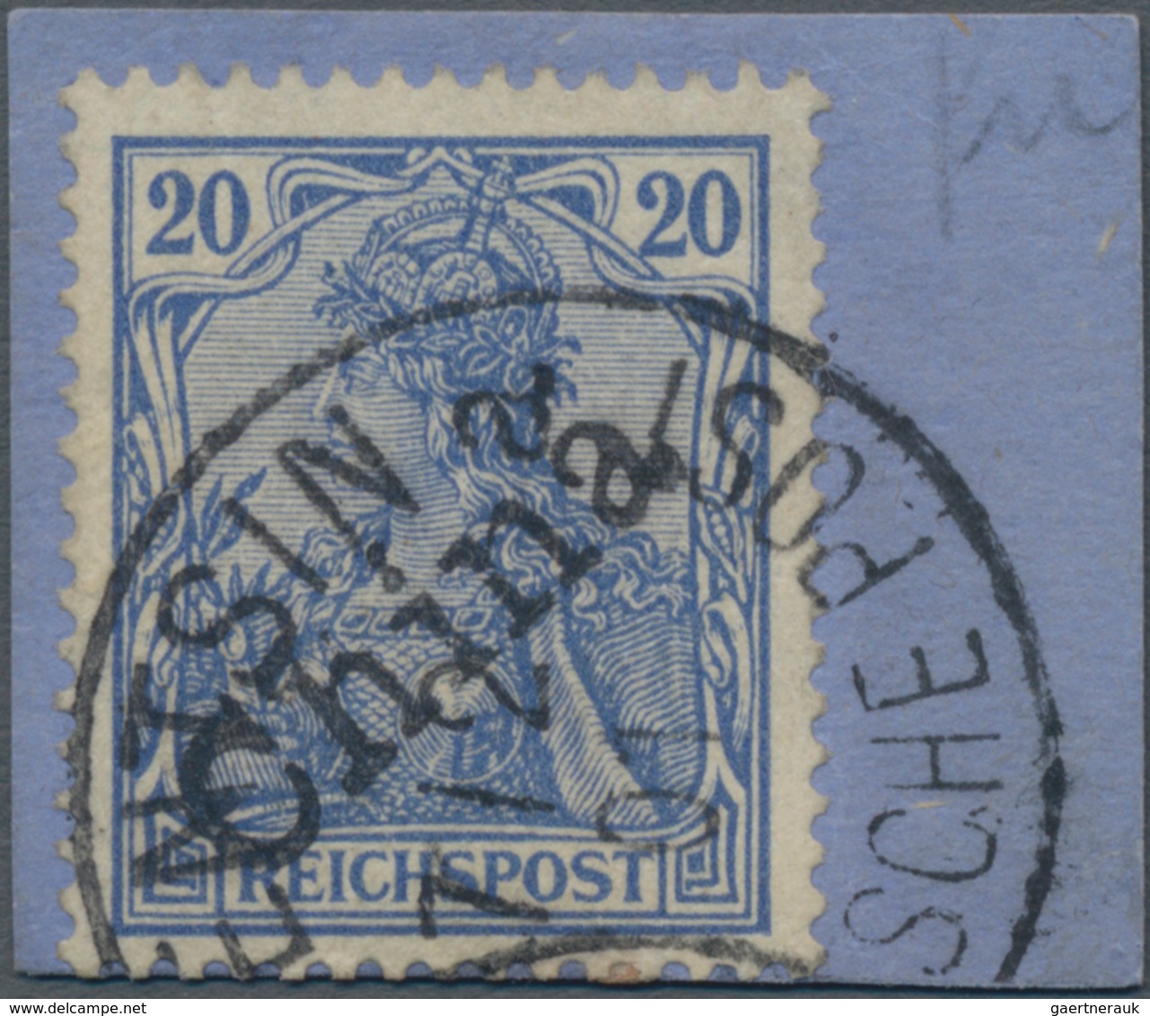 Deutsche Post In China: 1900, Schräger Handstempel „China" Auf 20 Pf Germania Reichspost Entwertet " - Deutsche Post In China