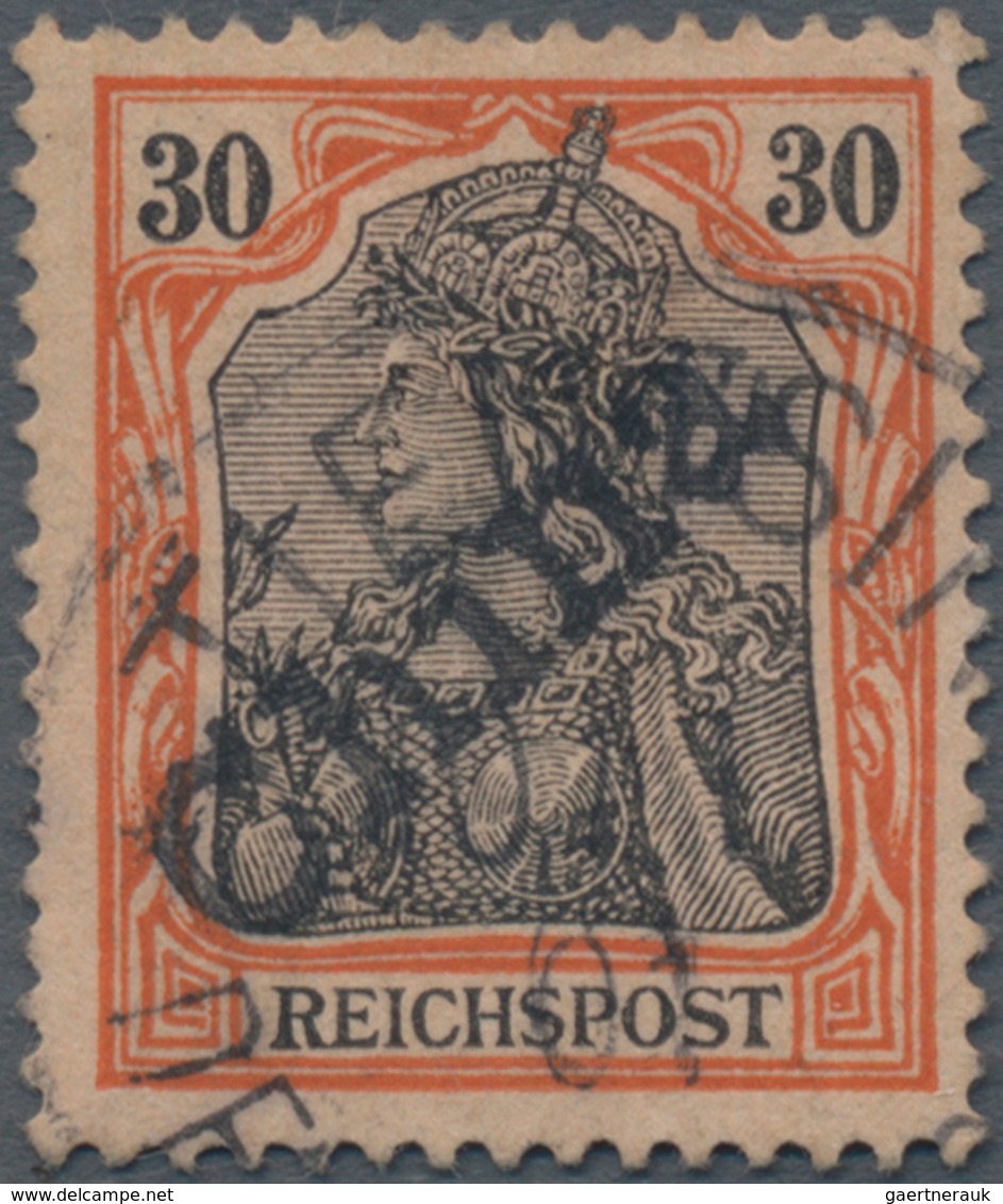 Deutsche Post In China: 30 Pfg Germania Reichspost, Handstempelaufdruck „China”, Farbfrisches Kabine - China (kantoren)