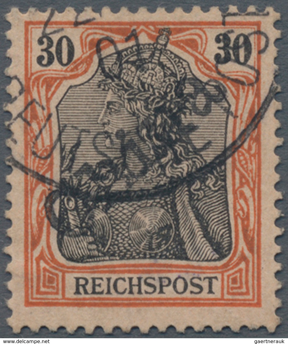 Deutsche Post In China: 1901, 30 Pfg Germania Reichspost, Handstempelaufdruck „China”, Farbfrisches - Chine (bureaux)
