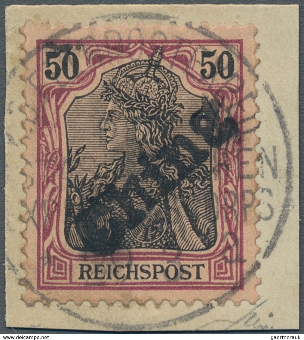 Deutsche Post In China: 1900, 50 Pfg. Germania Mit Diagonalem Handstempelaufdruck "China", Ideal Zen - Chine (bureaux)