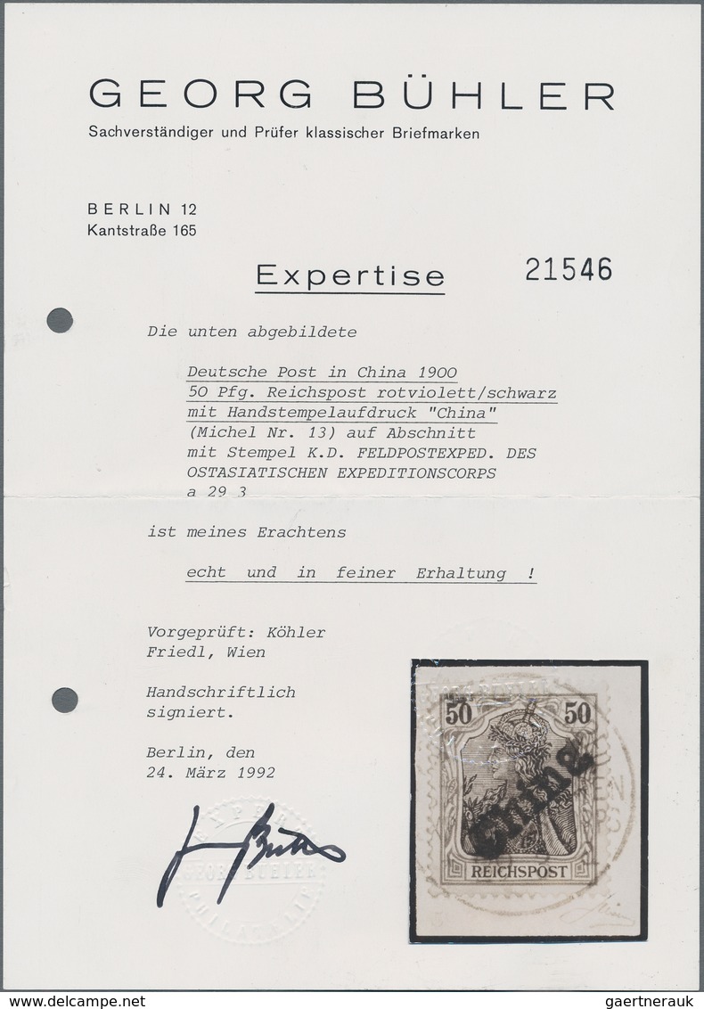 Deutsche Post In China: 1900, 50 Pfg. Germania Mit Diagonalem Handstempelaufdruck "China", Ideal Zen - China (kantoren)