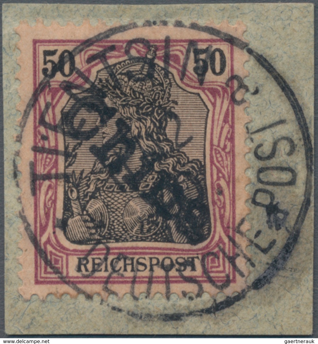 Deutsche Post In China: 1900, 50 Pfg. Germania Mit CHINA-Handstempelaufdruck Von LINKS OBEN NACH REC - Chine (bureaux)