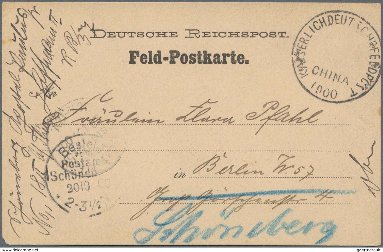 Deutsche Post In China - Stempel: 1900, FELDPOST BOXERAUFSTAND: Sog. "Wagenrad" Type 1, Verwendet In - China (kantoren)