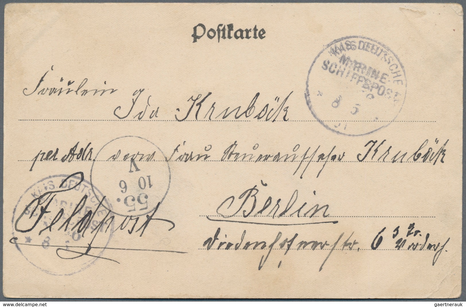 Deutsche Post In China - Besonderheiten: 1901, Ansichtkarte, Abbildung "S.M.S. HANSA" Mit Stempel "M - Deutsche Post In China