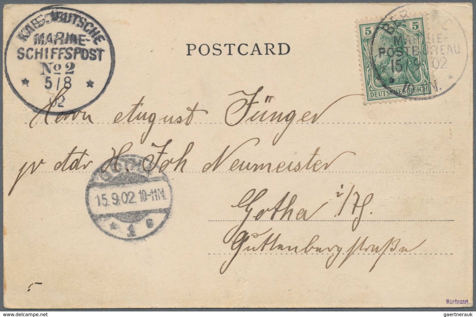 Deutsche Post In China - Besonderheiten: 1902 (5.8.), Pisa-Provisiorium: Stempel "KAIS.DEUTSCHE MARI - Deutsche Post In China