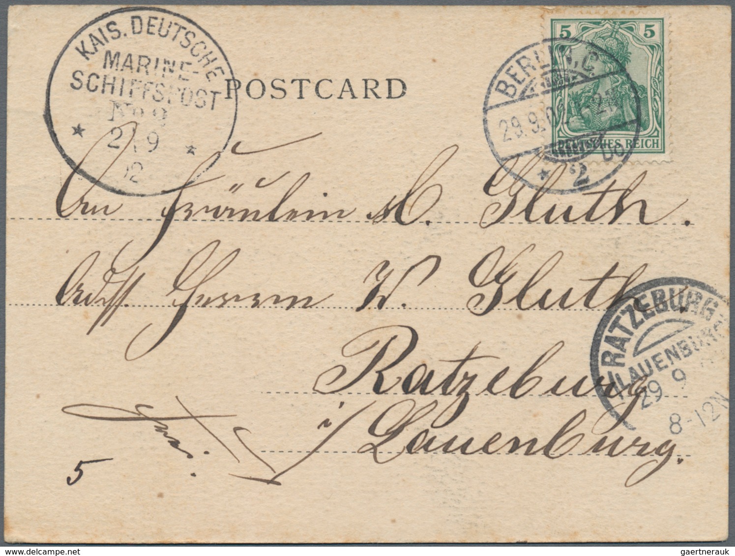 Deutsche Post In China - Besonderheiten: 1902 (2.9.), Pisa-Provisorium: Stempel "KAIS. DEUTSCHE MARI - China (offices)