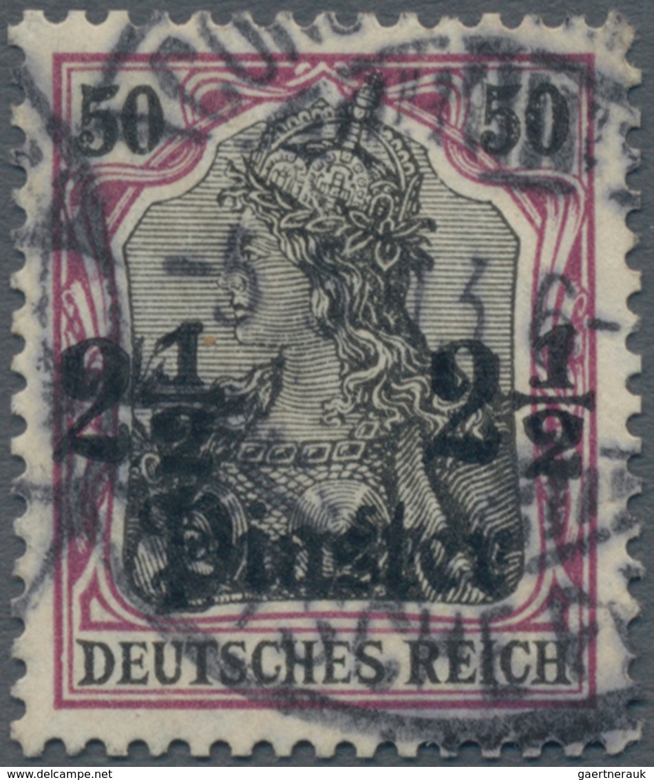 Deutsche Post In Der Türkei: 1905, 2 1/2 Piaster Auf 50 Pfg. Germania Auf Orangeweißem Papier, Saube - Deutsche Post In Der Türkei