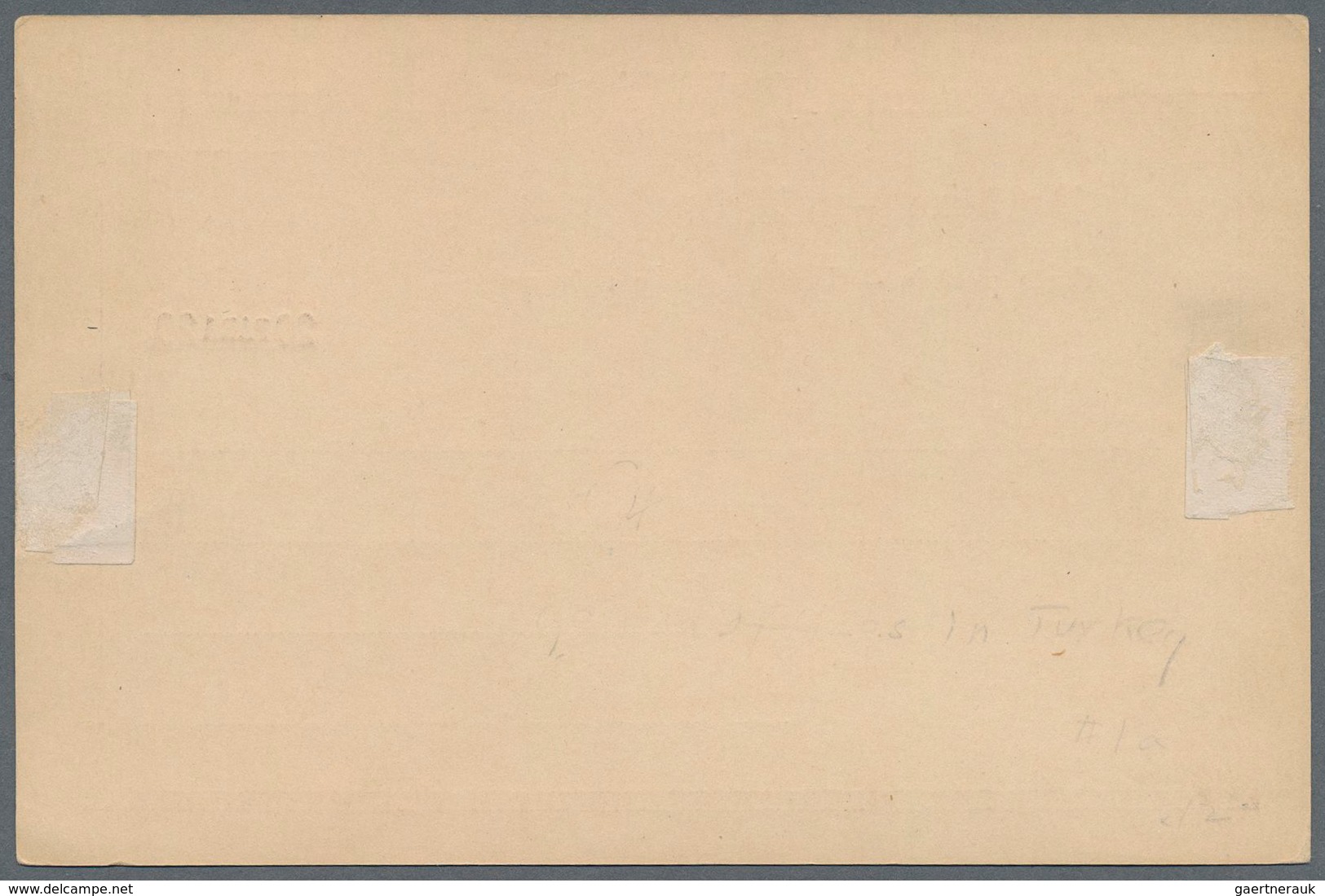 Deutsche Post In Der Türkei - Ganzsachen: 1889. Postkarte 20 Para Auf 10 Pf In Type III "Bemerkung H - Deutsche Post In Der Türkei