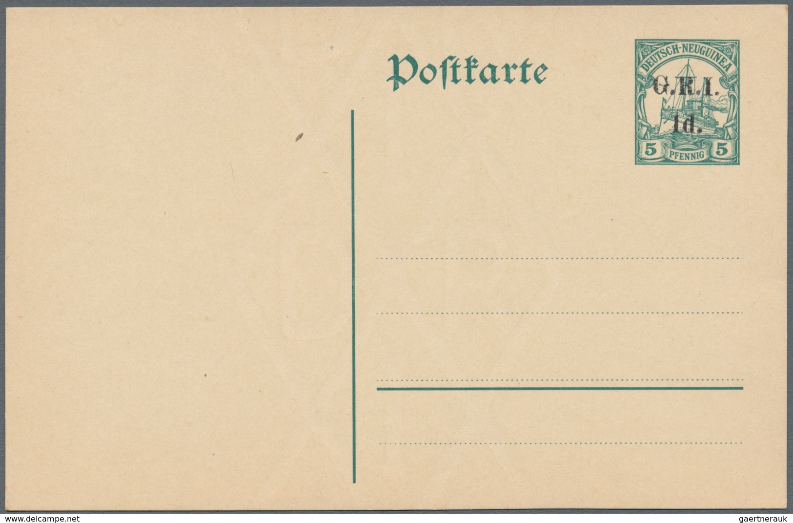 Deutsch-Neuguinea - Britische Besetzung: 1915, 5 Pf Grün Schiffszeichnung Mit Britischen Aufdruck "G - German New Guinea