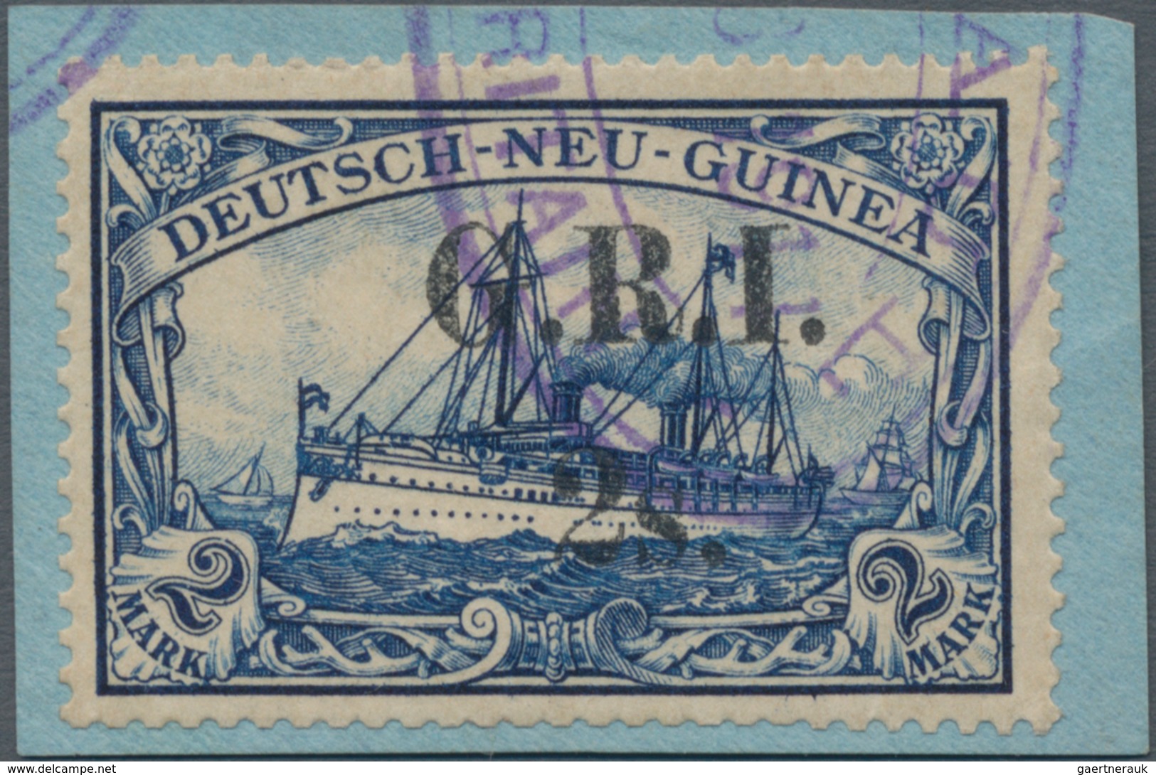 Deutsch-Neuguinea - Britische Besetzung: 1914, 2 S. Auf 2 Mark Schwärzlichblau Freimarke Von Deutsch - Deutsch-Neuguinea