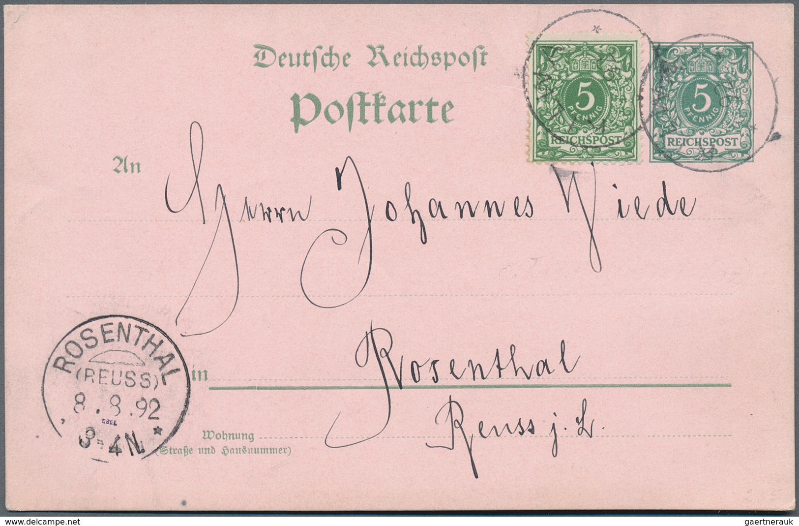 Deutsch-Ostafrika - Vorläufer: 1892, "KILWA" K1 Ohne Tag Und Monat Mit 2 Abschlägen Auf Privatganzsa - German East Africa