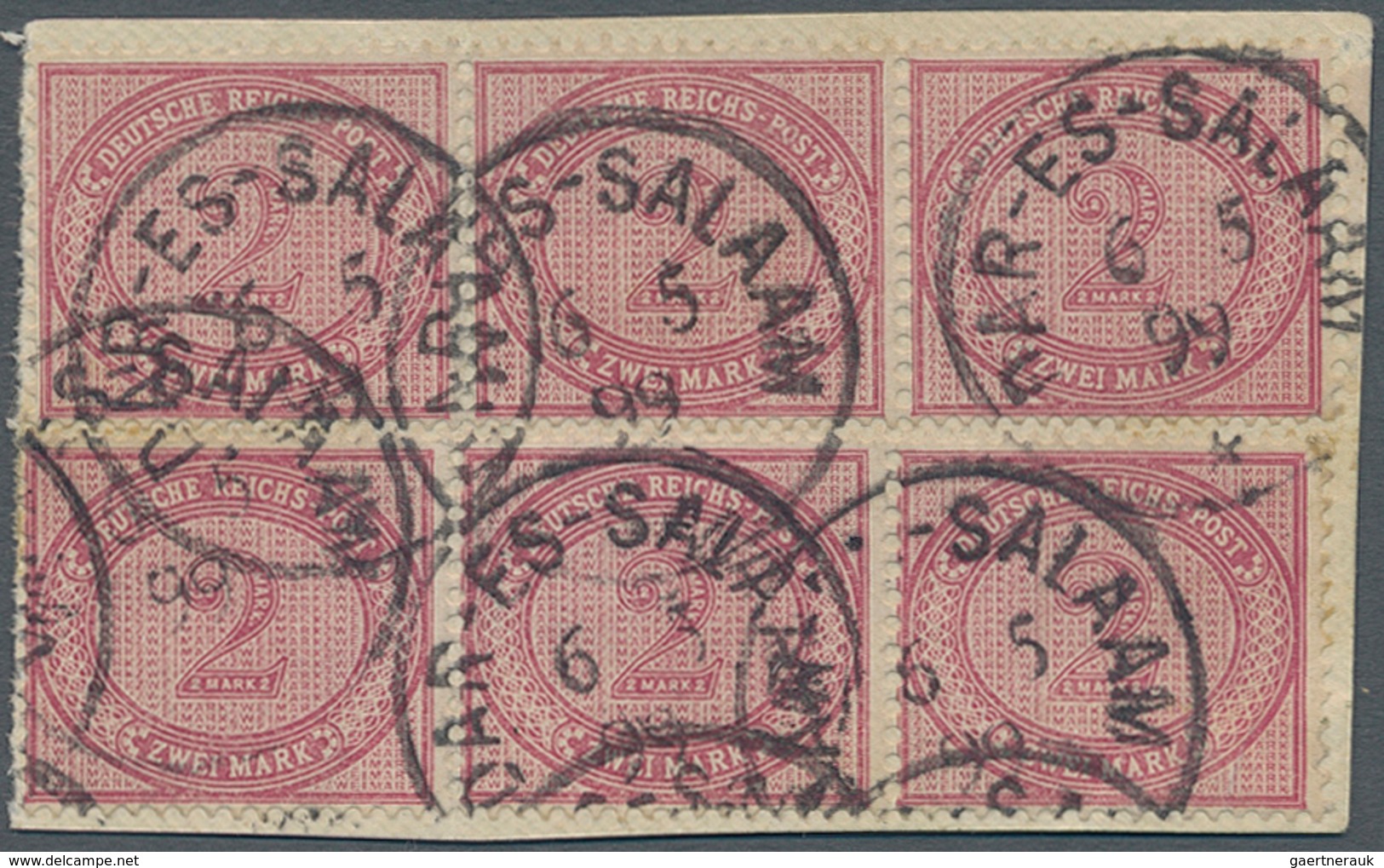 Deutsch-Ostafrika - Vorläufer: 1899, 6x 2 Mark In Zwei 3er-Streifen Je Entwertet Mit K1 DAR-ES-SALAA - German East Africa