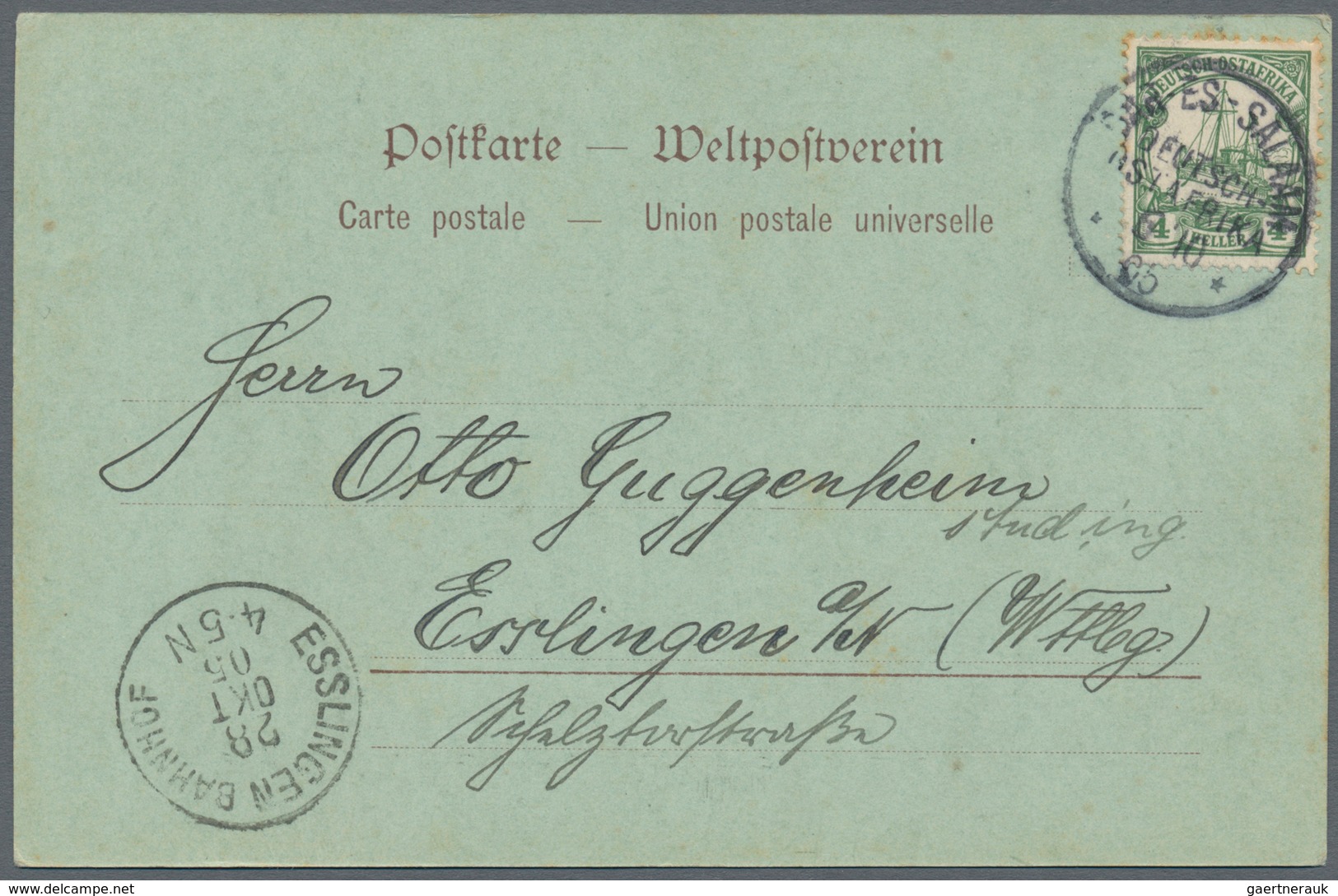 Deutsch-Ostafrika - Besonderheiten: 1905 (6.10.), 4 Heller (leicht Zahnstockig) Mit Stempel "DAR-ES- - German East Africa